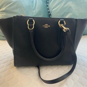 Coach bag with strap and dust bag. Black. Lightly used.